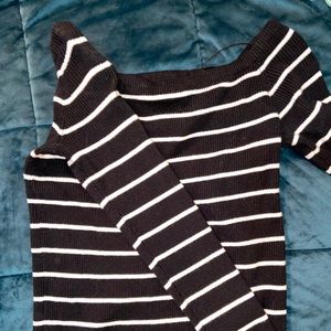 Long sleeve off the shoulder sweater